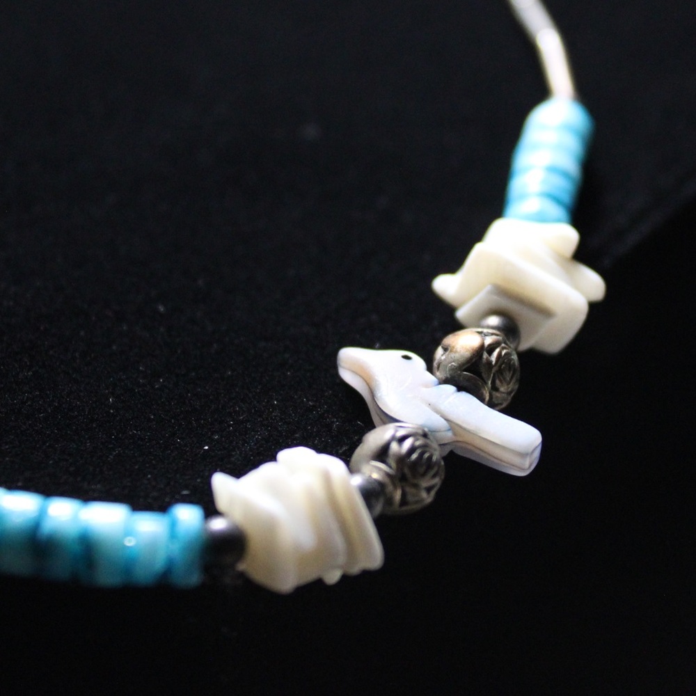 Super Cute Sterling Silver Bird & Turquoise Necklace View 5